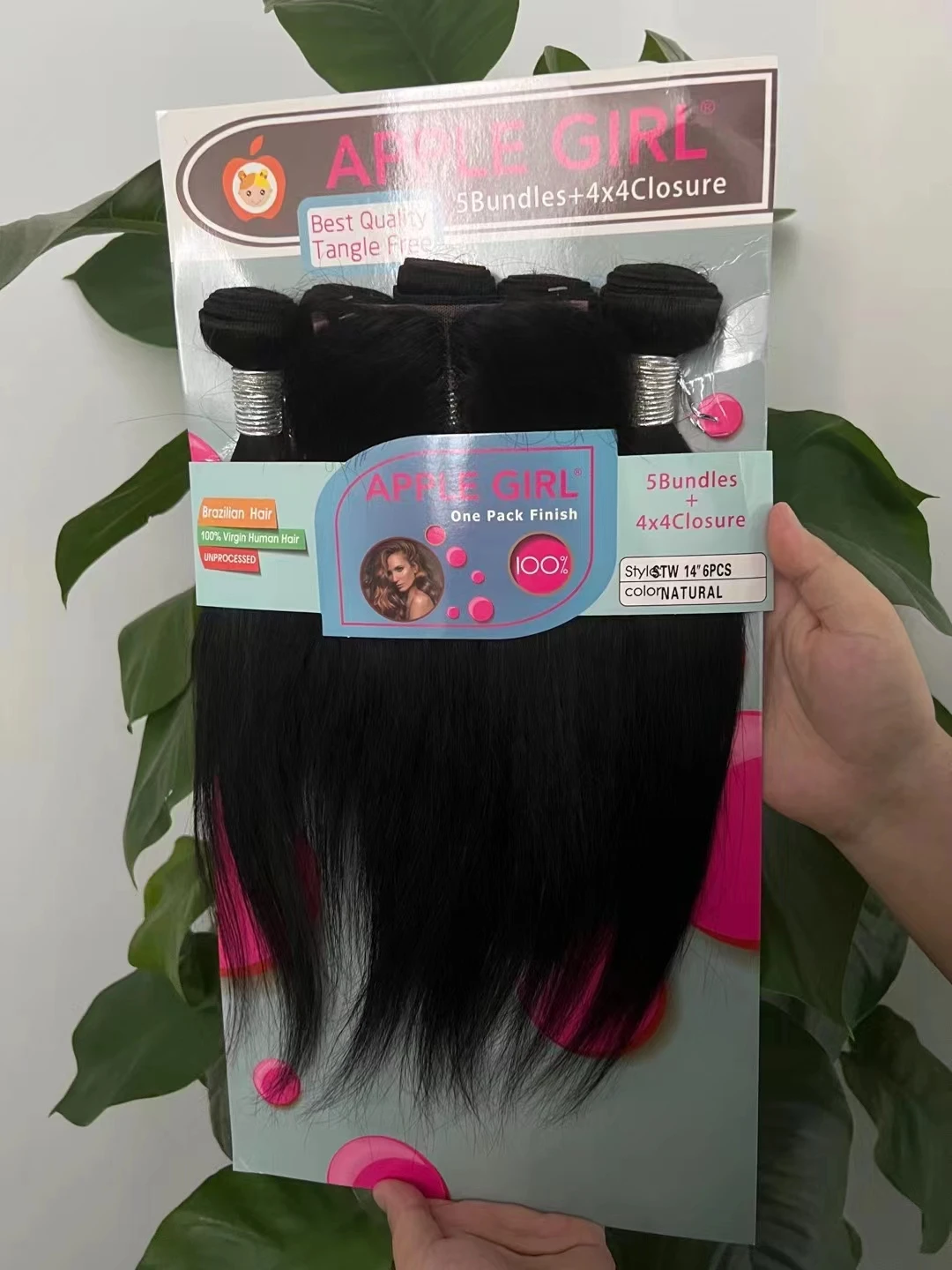 Brazilian Human Hair Bundles and Closure Set Packet Hair With T Part Lace Closure Set Human Hair Extension