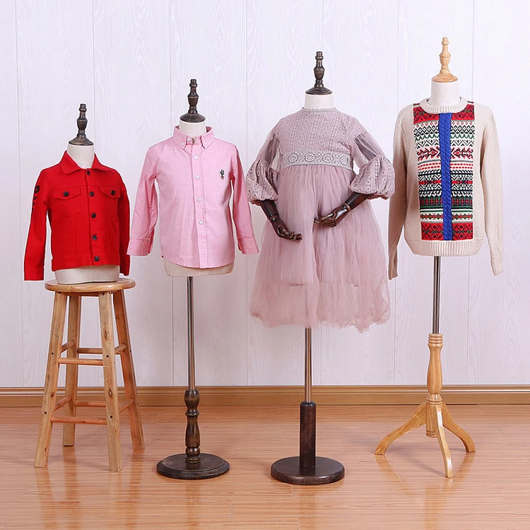 Free Sample Display PP Plastics Half Body Linen Dress Form Kid Clothes Child Torso Mannequin