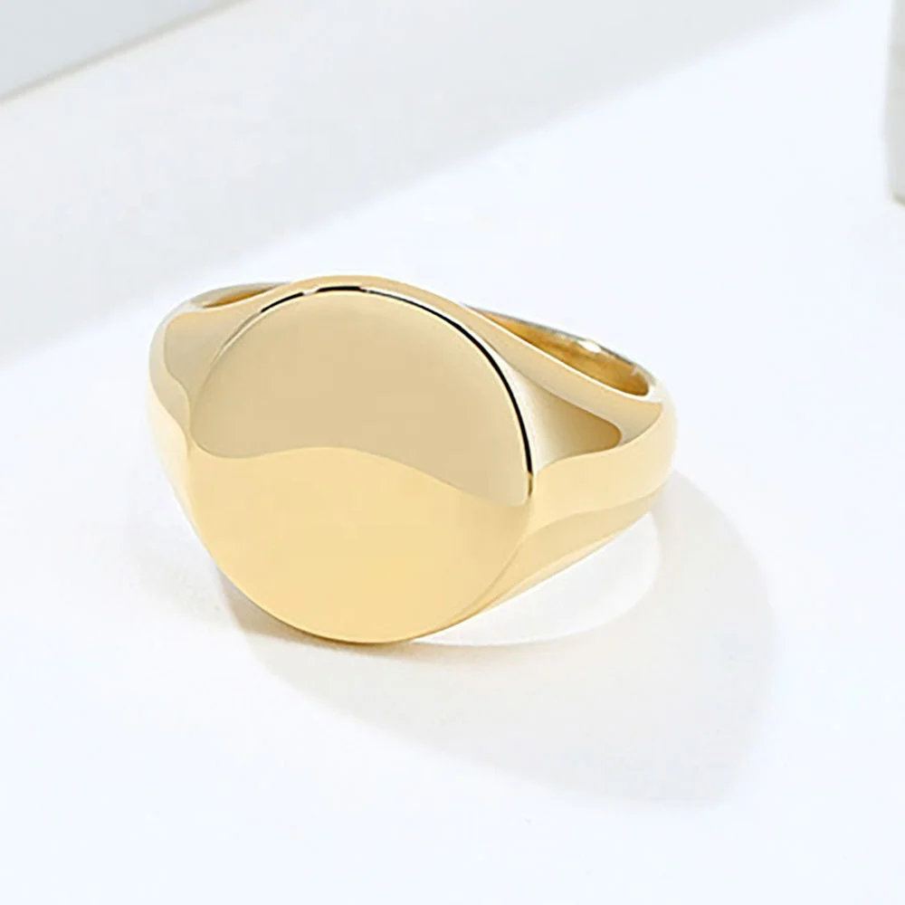 Фабричная Мода Оптовая торговля Выгравированные слова 18 k золото мужские пустые перстень кольцо для