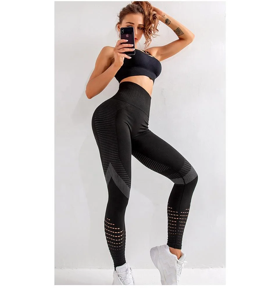 Custom logo high waist seamless running gym leggings women workout sports yoga pants shark