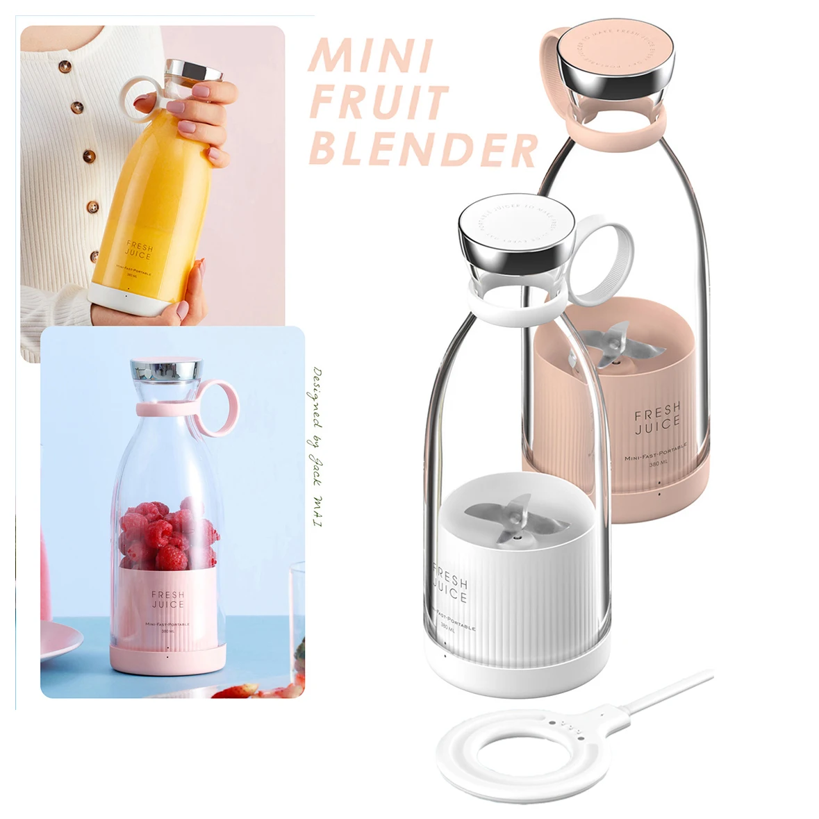 Portable Travel Blender Cup Wireless charging Fruit Juicer 2022 NEW arrival water proof Household baby juicer