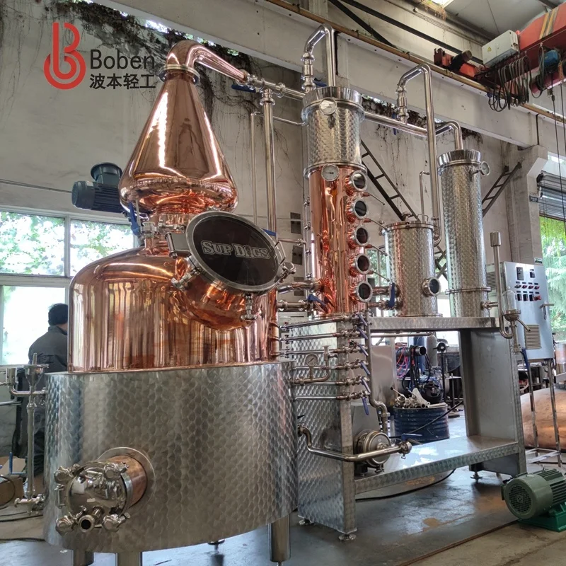200L250L300L Red Copper Essential Oil Distiller Spirit Rum Alcohol Gin Still Distillery Equipment Alembic Distiller for Sale