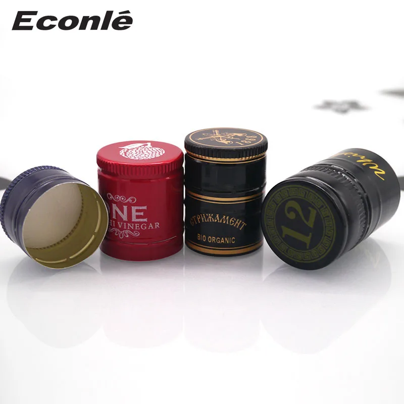 Wine glass bottle used screw cap 28 mm 30 mm 31.5 mm  ropp metal aluminum cap  closures pilfer proof lid metal ropp screws caps