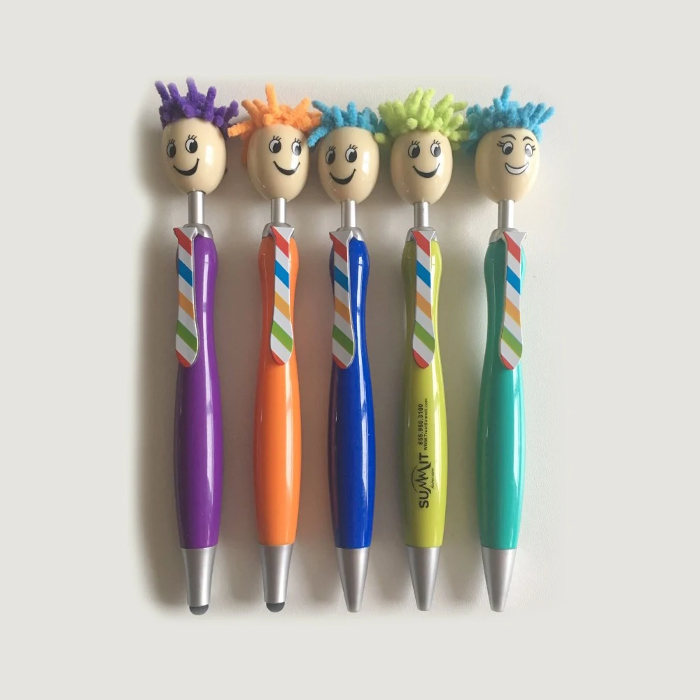 Plastic Doll Head Mop Top Stylus Pen for Promotion