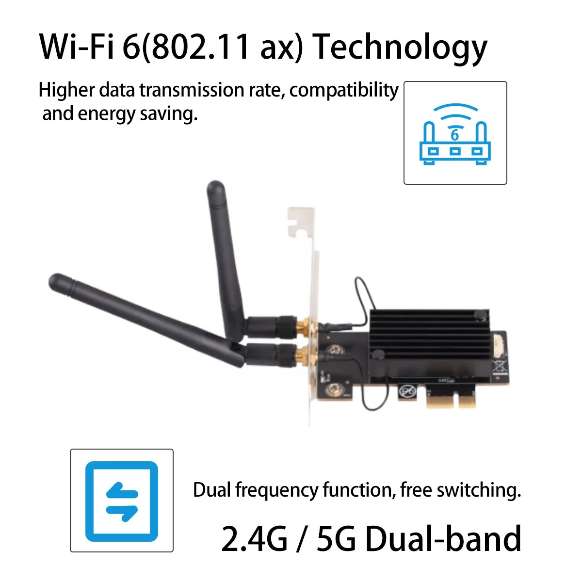  AX200 high speed 3000Mbps WiFi6 pcie wireless card 2.4GHZ/5GHZ adapter wifi