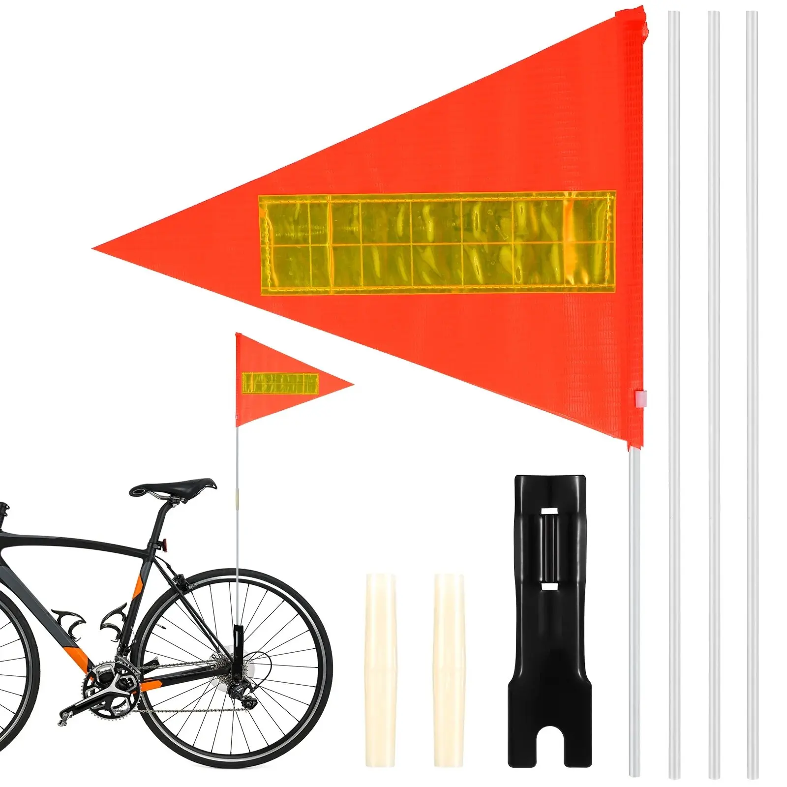 Wholesale Children Cycling Safety Flags Red Flag Reflective Warning Triangle Kids Bikes Outdoor Signs Promotional Banners