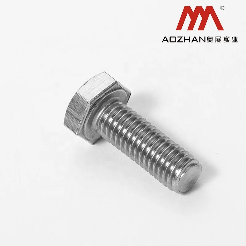 GB5783 Aozhan in 304/316 stainless steel SS  fasteners screw hexagon bolts