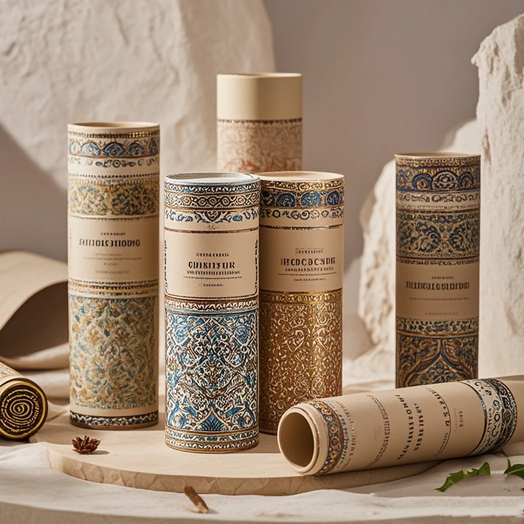 Высококачественная биоразлагаемая печатная коробка из крафт-бумаги цилиндрическая трубка жесткого картона Упаковочная Коробка