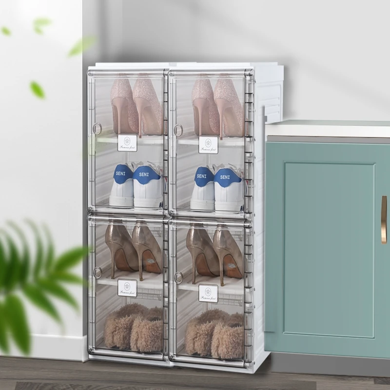 Hot selling shoe storage box transparent box storage sneakers con luce