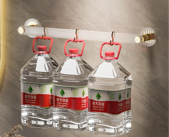 Drop Shipping Wall-Mounted Bathroom Storage Rack with Acrylic Towel Bar Aluminum Alloy No Punching for Shoes