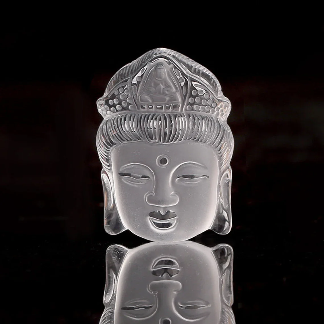 White Quartz Buddha Statue, Drilled Crystal Buddha Pendant for Necklace,Crystal Pendant,Gemstone Jewelry,Carved Pendant for  Men
