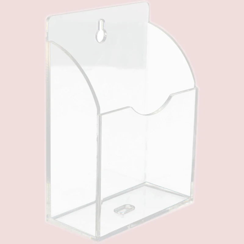 Acrylic wall headboard transparent wall-mounted mobile phone with hole holder remote control storage box