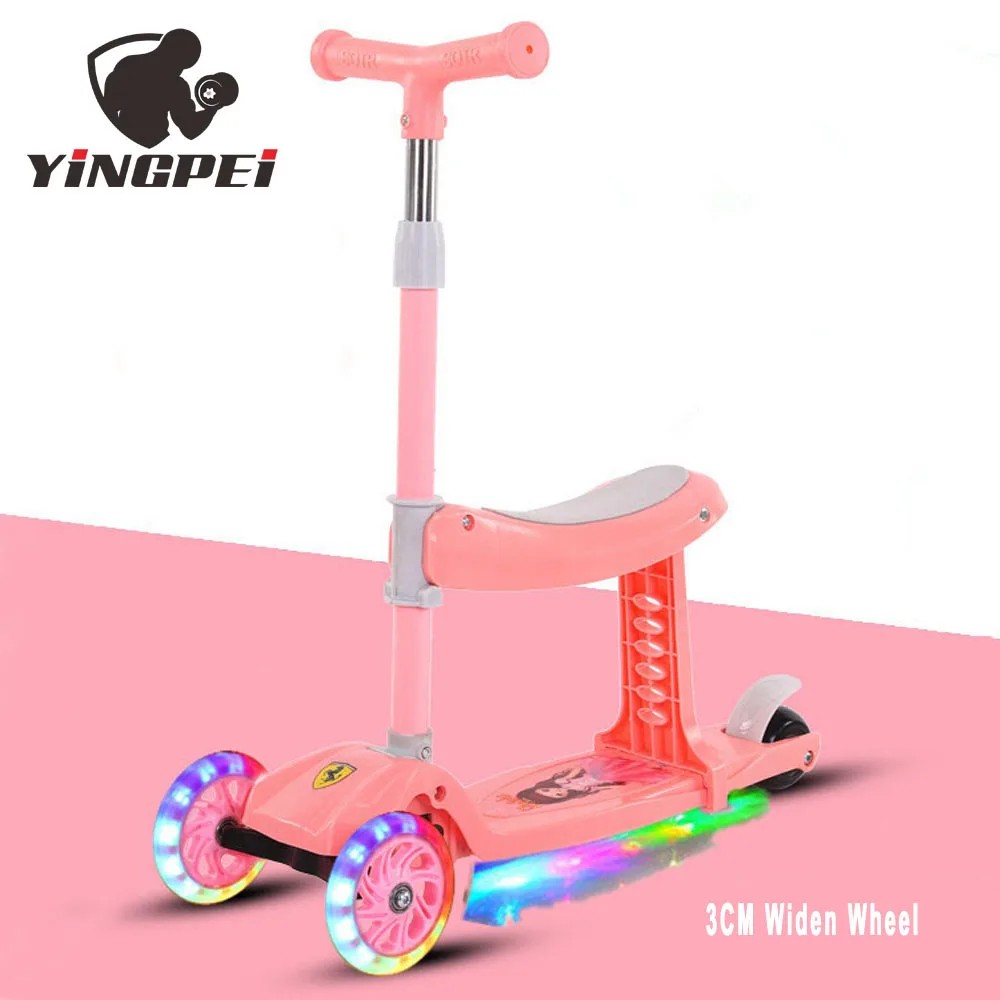 
Yingpei flashing 3 wheels 3 in 1 foldable kick scooters for kid with music 