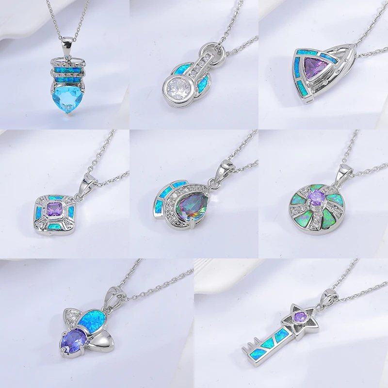 XYOP 925 Sterling Silver Dream Filter Does Not Collide With The Faux Opal Pendant Jewelry Personality Party
