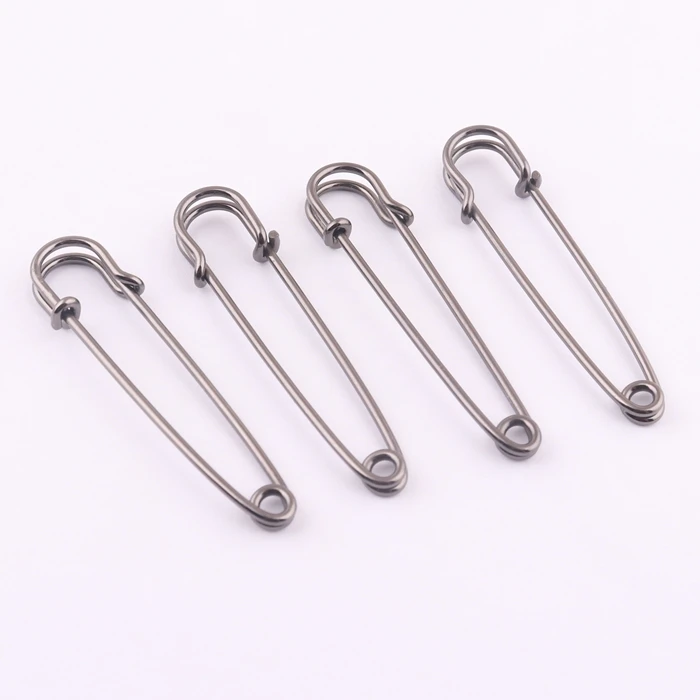 55mm black metal garment accessories brooch safety pin