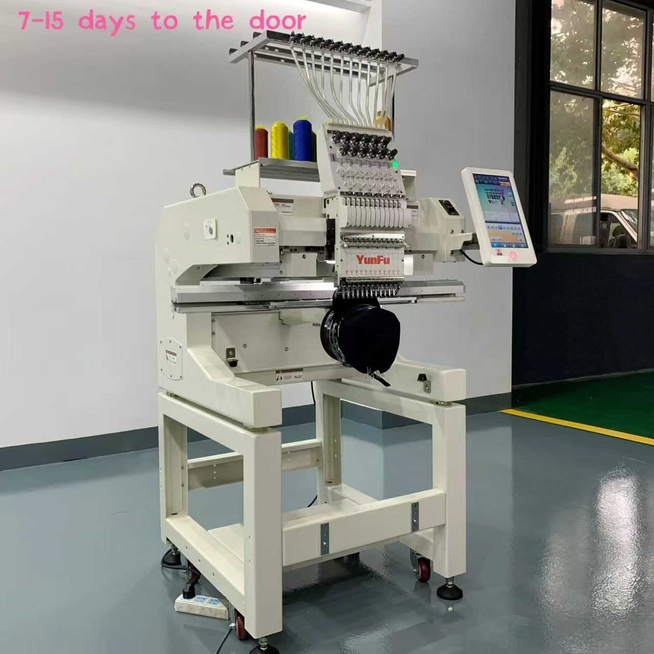 High Quality single Head 12/15 Needles Embroidery Machine for cap, Tshirt, flat computer embroidery machine industrial machine
