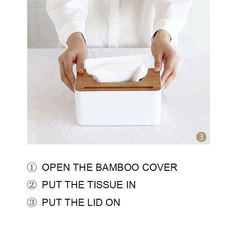 tissue box bamboo and wooden