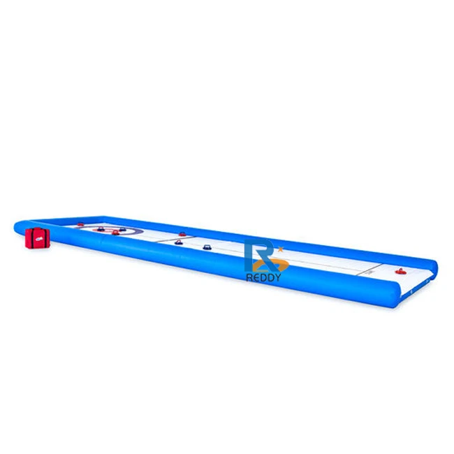 Portable Sport Game Popular Inflatable  Rink Floor With Curling Sets Curl Bounce Interactive Game