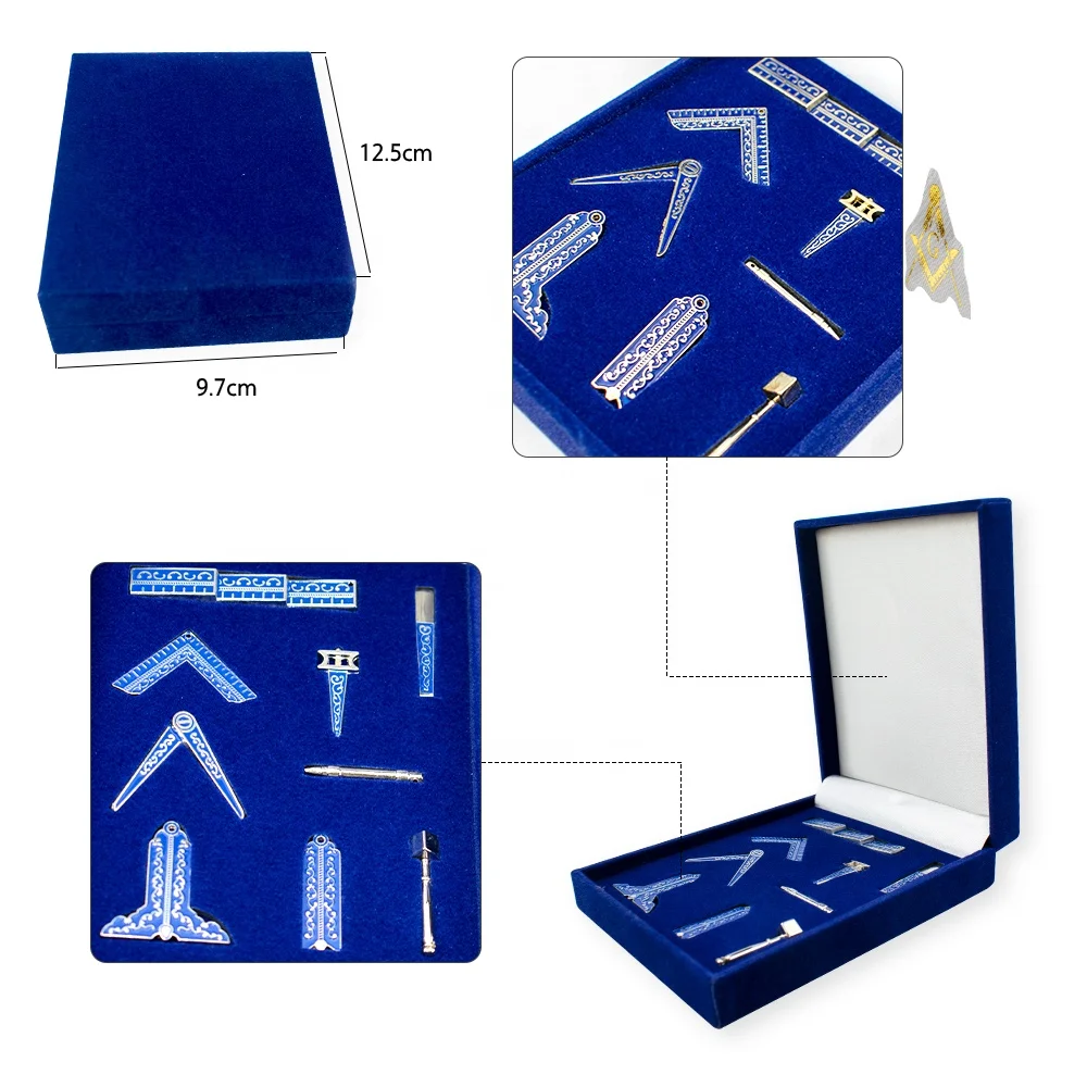 Master Mason Custom Masonic Crafts Masonry Trowel Masonic 9 Piece set Mini Tool with Exquisite gift Box