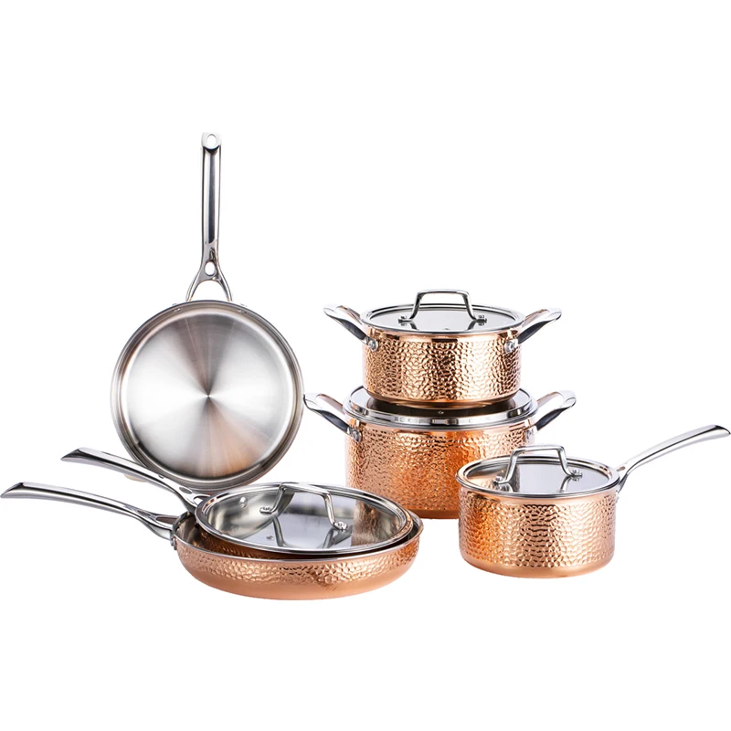 12 pcs Copper Pots and Pans Cookware Sets Stainless Steel Kichen Ware Cooking Cookware Set 316