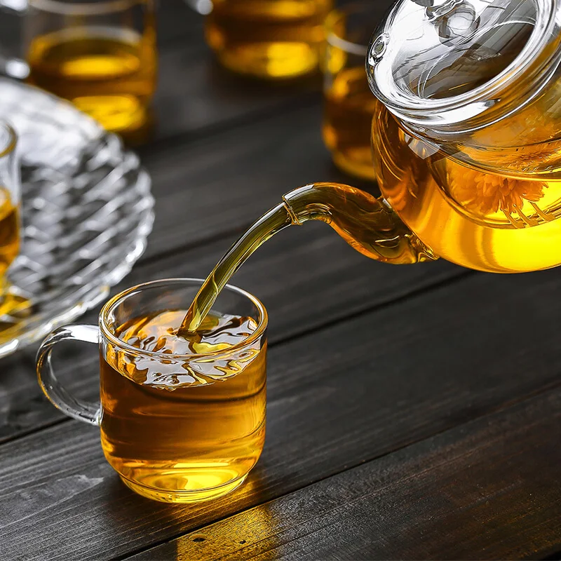 
120ml Borosilicate Glass Gongfu Tea Cup with Handle 