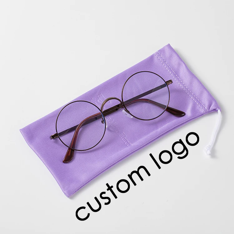 custom  debossed logo microfiber eyewear reading glasses cheap sunglasses pouch