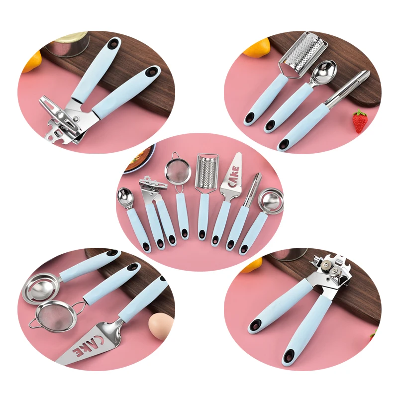 2022 New Arrival 7-piece Stainless Steel Kitchen Gadgets Set With Holder