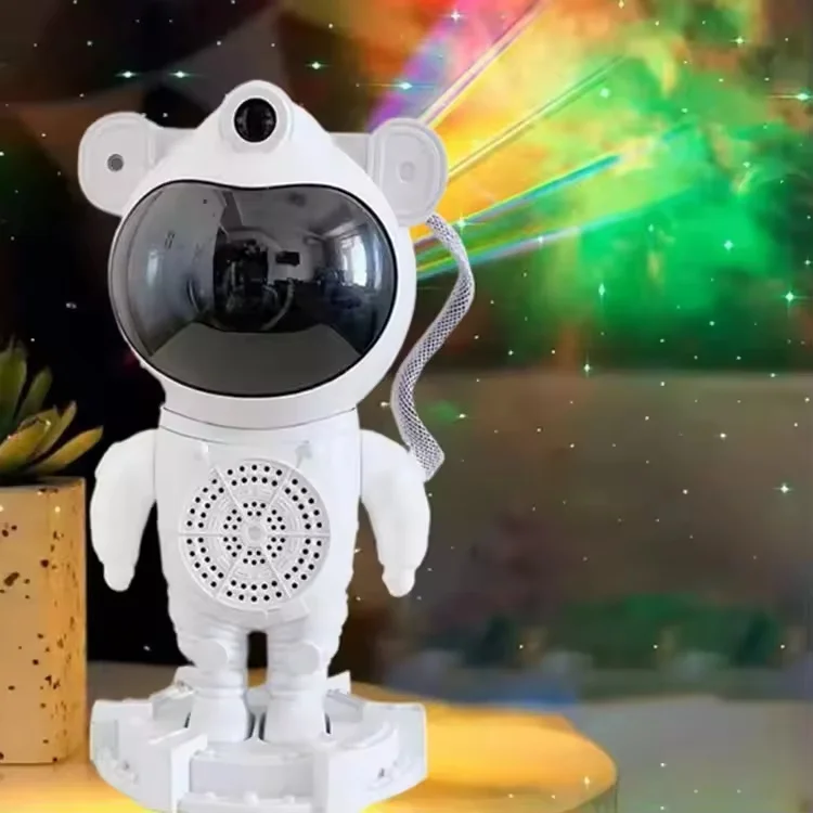 Kid Rechargeable Speaker Spaceman Astronaut Star Starry Projector Night Light Atmosphere Full Star Aurora Projection Decor Lamp