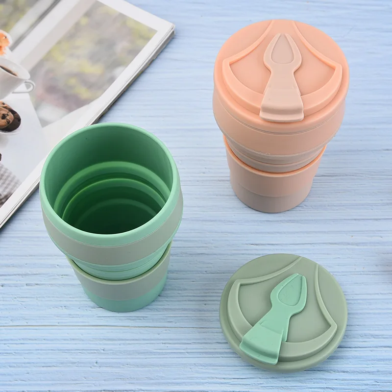 Cup Folding Multifunctional Collapsible Silicone  Travel Camping Coffee Cup  Collapsible Water Bottle Foldable silicone cup