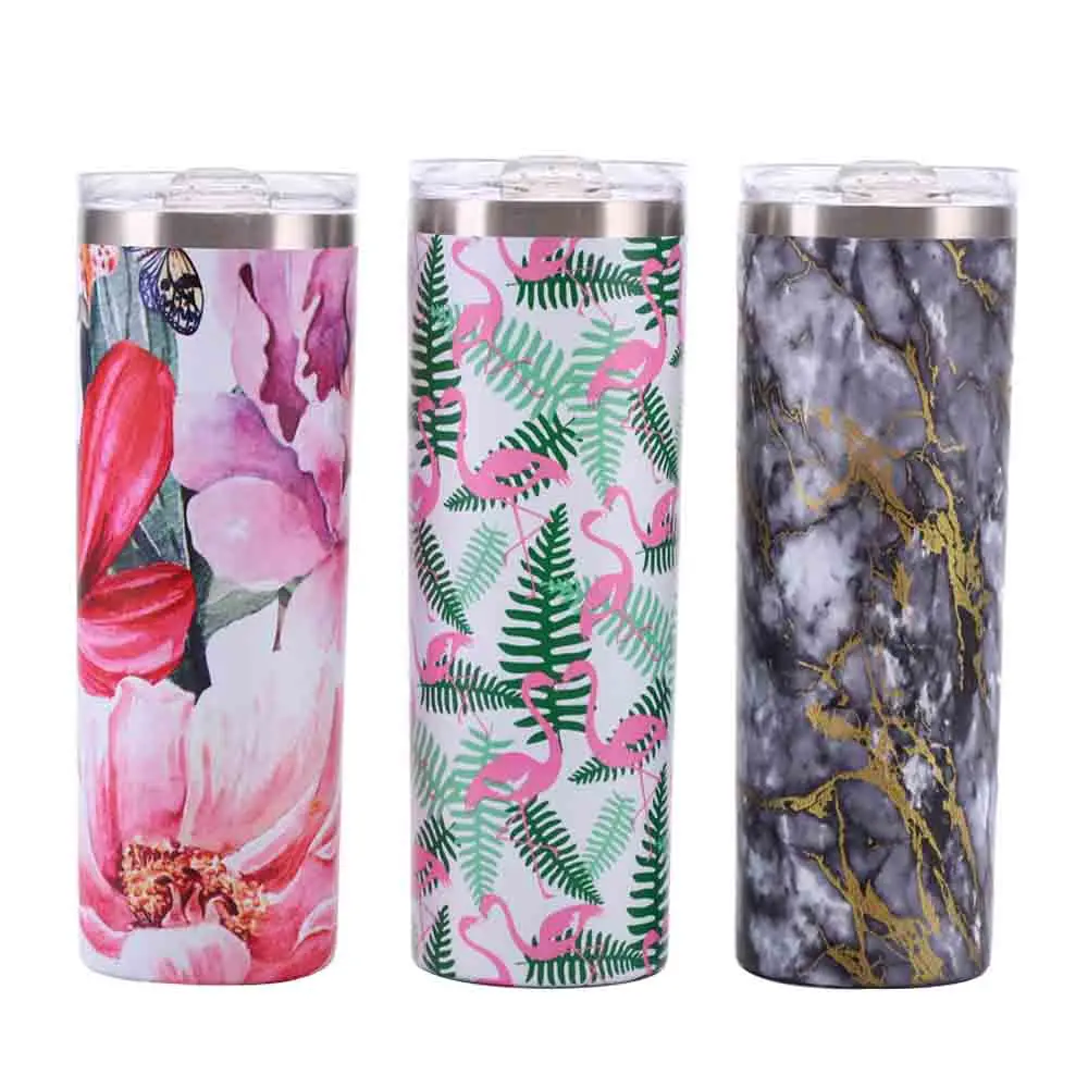 custom sublimation printed stainless steel vacuum coffee mug wholesale vacuum insulated wine glitter matte tumbler with straw