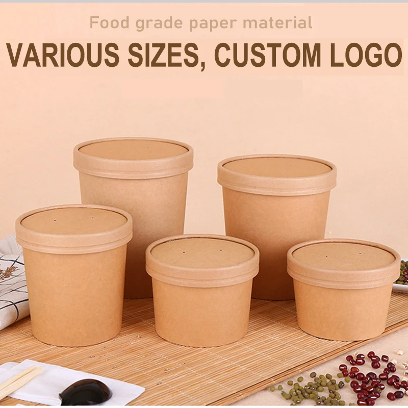 2021 бумага, оптовая продажа от производителя, бумажная пищевая миска горячего наполнения для фаст-фуда, 8 унций, 16 унций
