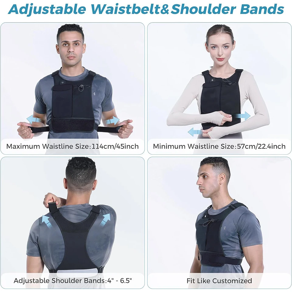 Fashion Lightweight Breathable Running Backpack Adjustable Waistband Reflective Hydration Vest With Water Bottle Pocket