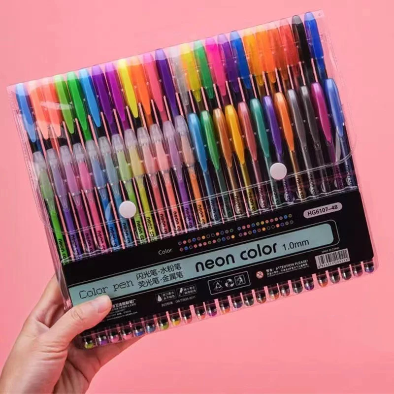 keas 48/36/24/12 Colors Gel Pens Set Glitter Gel Ink Pen for Adult Coloring Books Journals Drawing Doodling Art Markers
