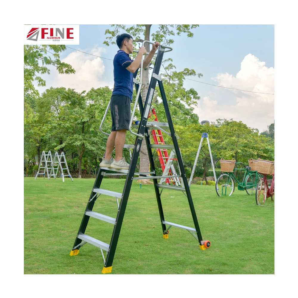 GRP Warehouse  Folding Fiber Step Fiberglass Platform Ladder