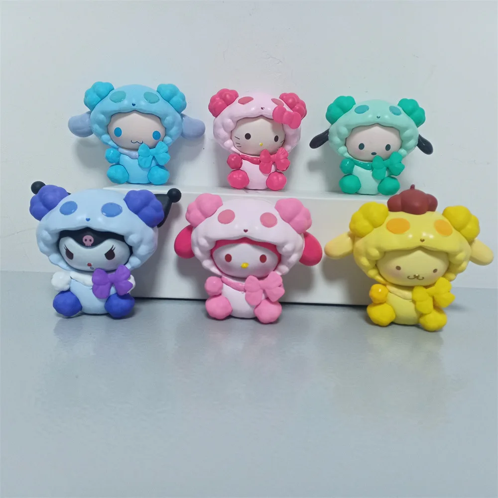 6 шт./компл. модели Melody Japanese Cute Kulomi Yugui Dog KT Cat Sheep формы Твердые кукольные украшения