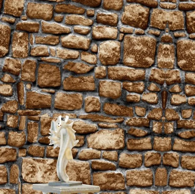 Self Adhesive Decoration Pvc Glossy Poly Vinyl Pearly Membrane Sticker Furniture Wallpaper Rolls 3D Wallpaper Brick