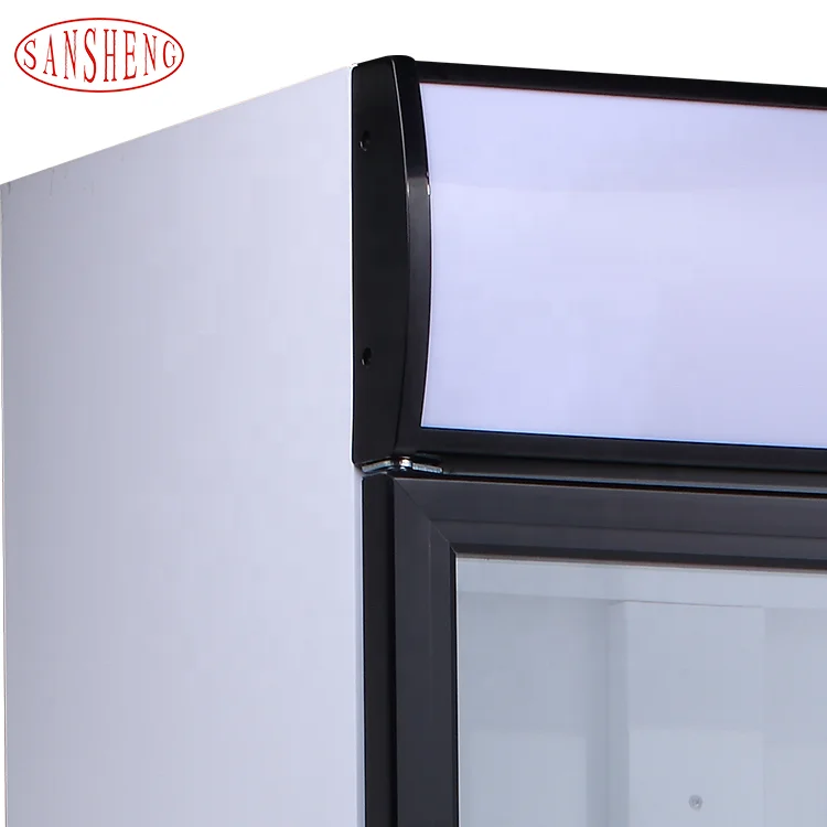 Custom New Design Refrigeration Equipment Double Door Upright Refrigerator Cooler Display
