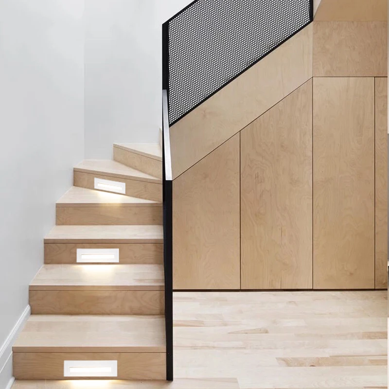 
3W Waterproof IP65 LED Step Light Aluminum Embedded Staircase Led Corner Light Indoor Outdoor Recessed Wall Stair Lamp Footlight 