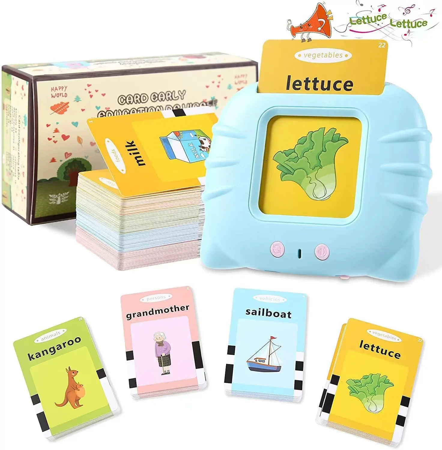 English Language Preschool Early Educational 112 Flash Cards Learning Toys Talking Machine for Kids Toddler