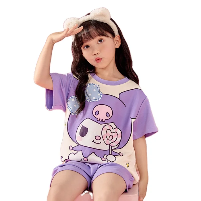 Kawaii Anime Kuromi Cinnamoroll Kids Nightdress Summer Modal Sleeveless Camisole Sanrios Pajamas Girls Dress Cartoon Homewear