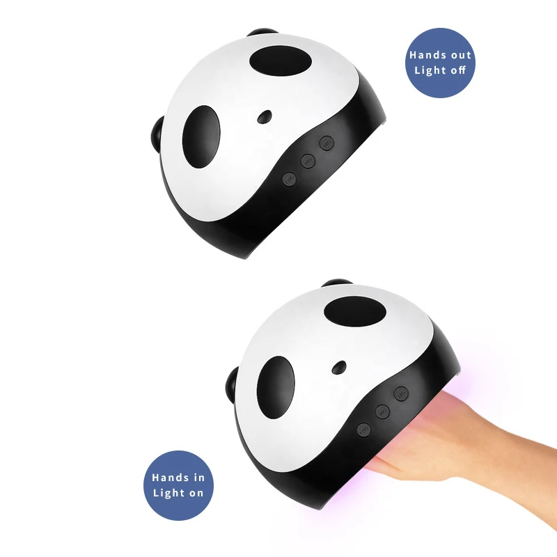 The cute panda style 36w quick-drying gel polish nail uv led lamp for nails