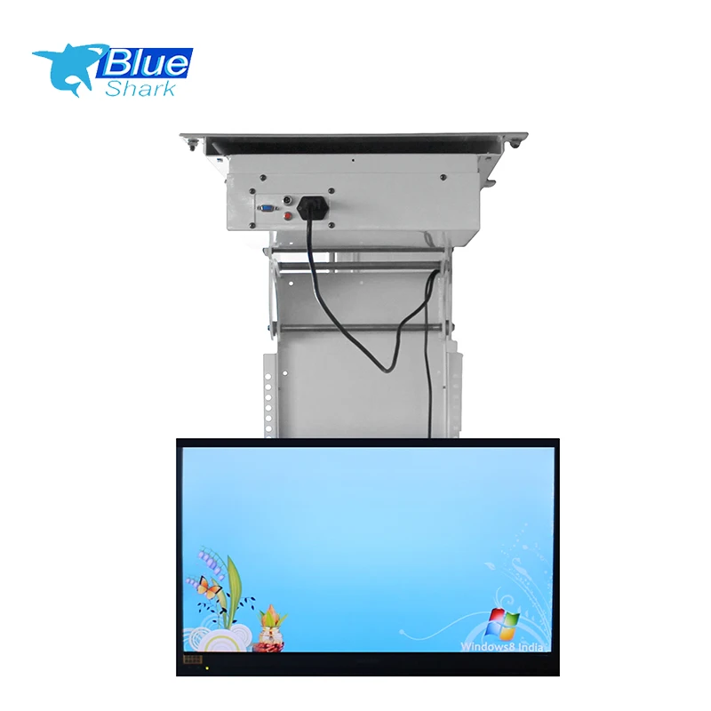 32-75inch Remote control Smart motorized Ceiling TV bracket Drop down flip up Motorized Ceiling TV lift For home office hotel