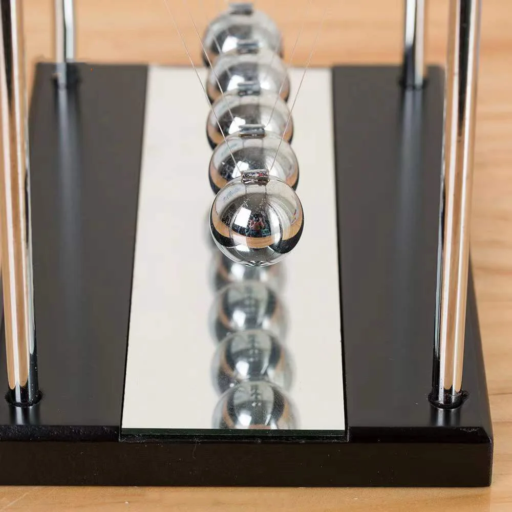 Hot sale Office Desk Decoration Gift Wooden Base With Mirror Newton Pendulum Newton Cradle