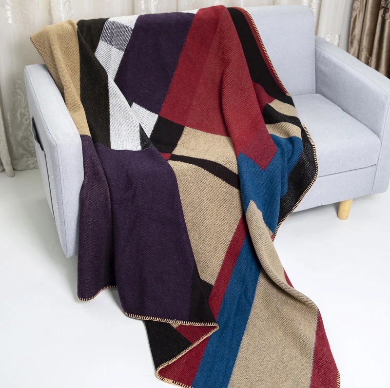 New Arrival Wholesale Merino Luxury Super Chunky Woven Alpaca Acrylic Throw Wool Blanket