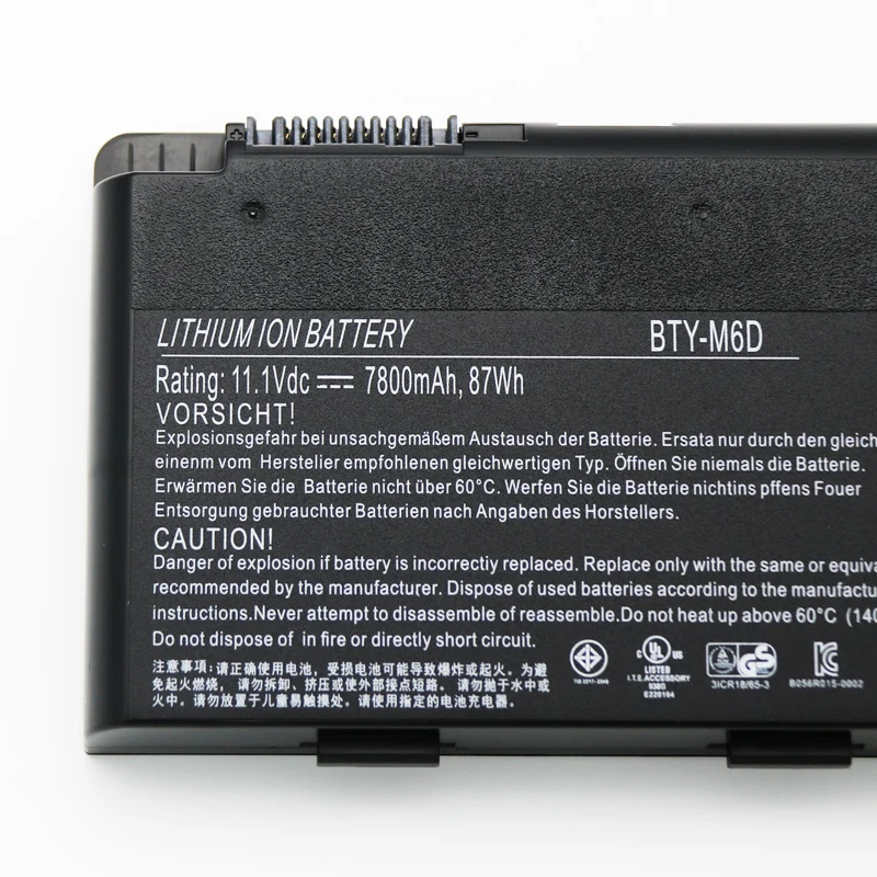 New Hot Wholesale Laptop battery BTY-M6D BTY-GS70 for MSI GT60 GT70 GX660 GX680 GX780 GX780R rechargeable notebook battery