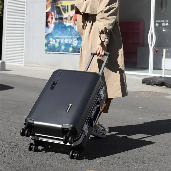 YX16897 Wholesale Manufacturer Aluminum 3 pcs Luggage Trolley Bags Suitcase Luggage Set ABS Suitcases