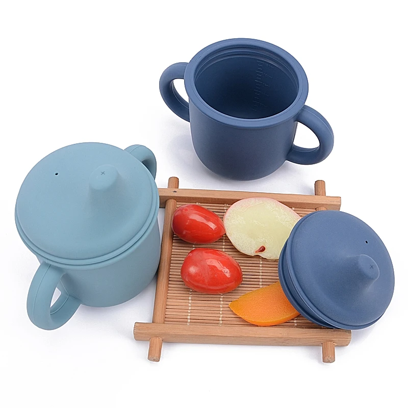 Customized Non Spill Toddler Collapsible Drink Training Cup  Lids Sublimation Kids Baby Silicone 150ml Cup