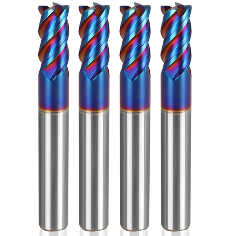 HRC65 Corner Radius Milling Cutter 4Flute Carbide Endmill Straight Shank Tungsten Steel End Mill