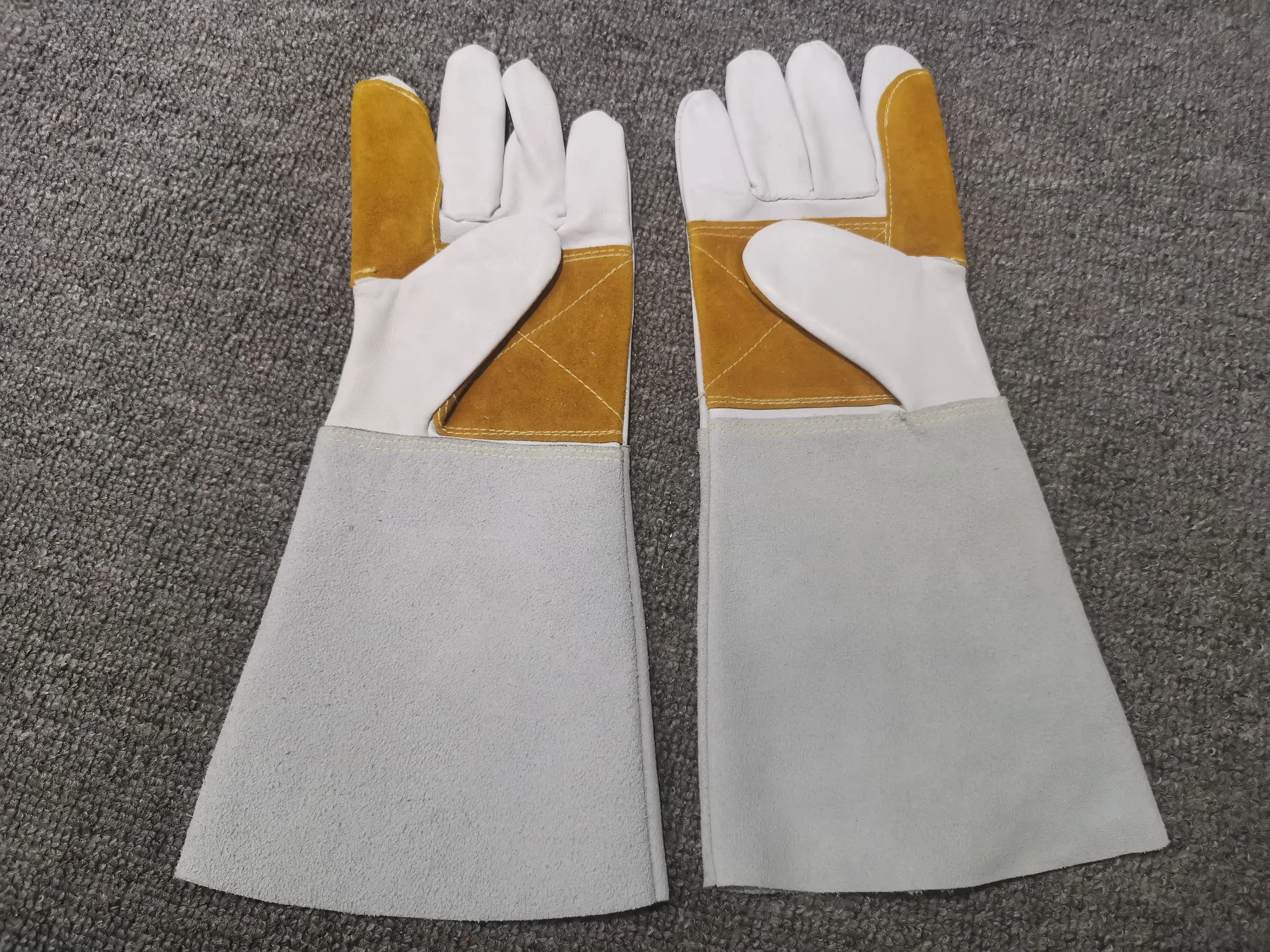 Reinforced Palm Tig Welding Gloves  Long Sleeve Leather Tig Welding Welder Gloves