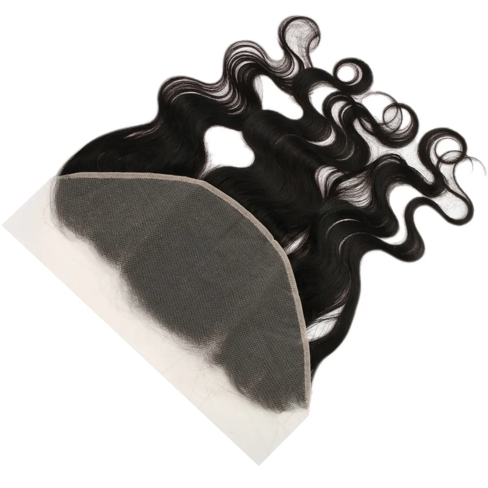 Full Shine Body Wave Natural Black Human Hair 13*6 Inch Frontal Lace Closure